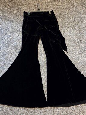 Black Velvet flair legged pants